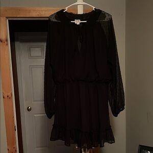 Blue Rain Black Long Sleeve Dress